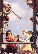 HONTHORST, Gerrit van Musical Group on a Balcony sf oil painting on canvas